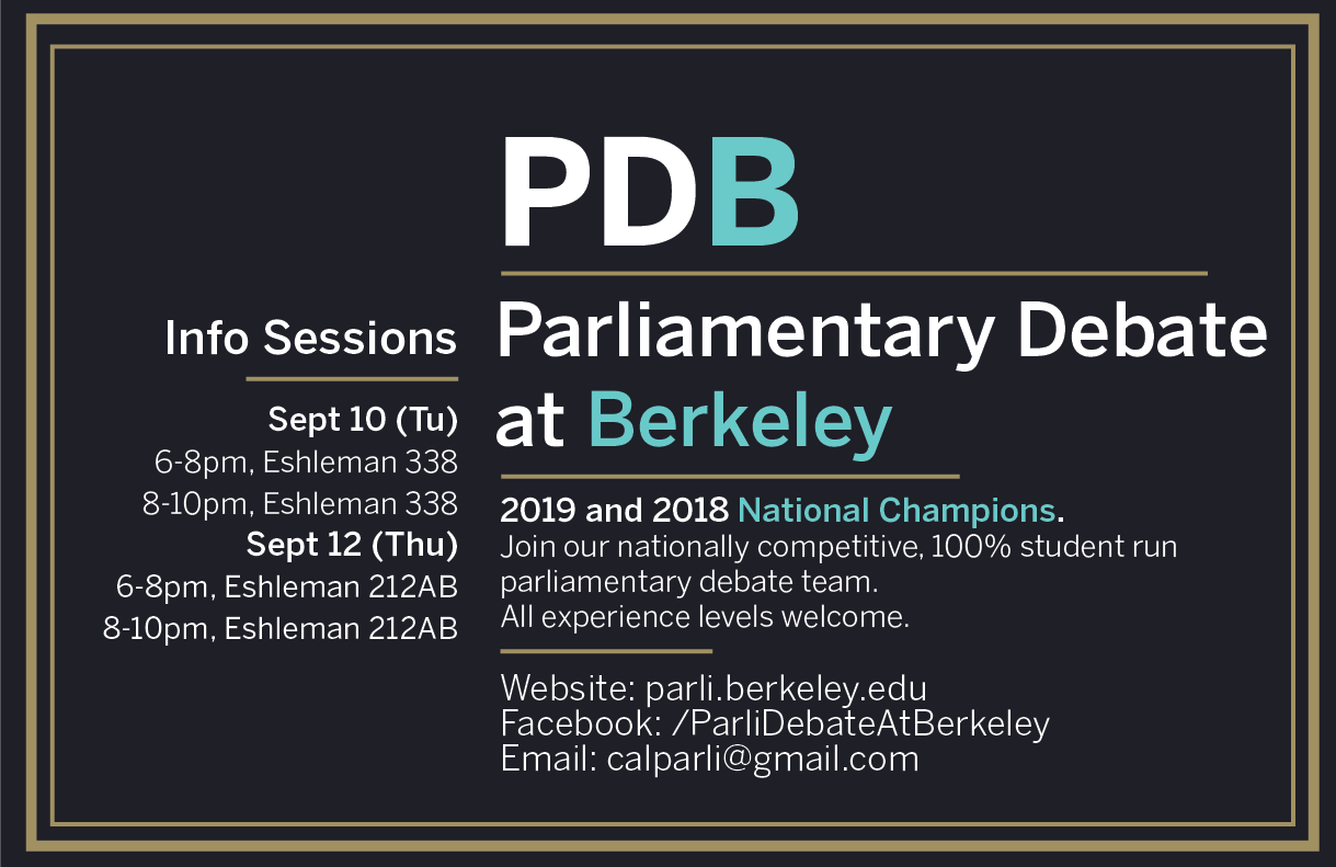 Parlimentary Debate at Berkeley Recruitment Flyer